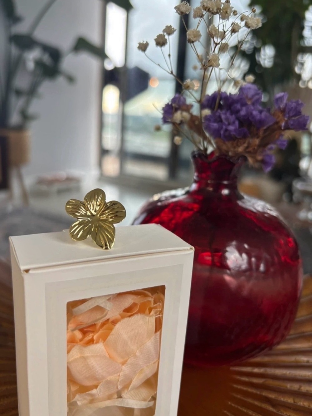 Gold Floral Decorative Knob Accent - Home Accents
